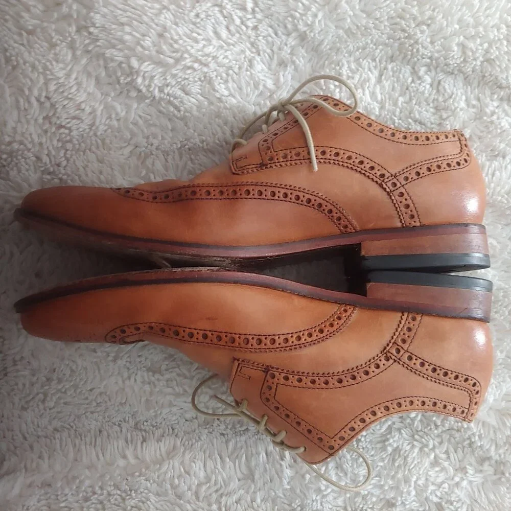 Cole Haan Giraldo Air Mens 11 M Wingtip Oxfords Dress Shoes Leather C09303 Brown